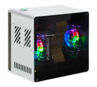 FREENOVE NAS Case for Raspberry Pi 5 (NOT Included), Quad M.2 NVMe SSD Slots, PWM ARGB Fans Light Sync, CPU Tower Cooler, Built-in Stereo Speakers, 3.5 mm and Optical Audio (S/PDIF) Outputs