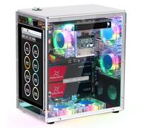 Freenove Raspberry Pi 5 NAS Case Kit (with 1x 128GB SSD), Quad M.2 NVMe SSD Slots, 5 PWM ARGB Fans Light Sync, CPU Tower Cooler, 4.3" Touchscreen, Stereo Speakers, 3.5 mm Audio