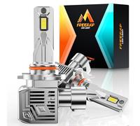 FREERAP 9005 LED Headlight Bulb, 60W 32000LM 6500K Cool White HB3 Headlight Bulbs, Low/High Beam LED bulb with Fan, Plug and Play, Halogen & Xenon Replacement Lights, Pack of 2(9005/HB3)