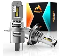 FREERAP H4 Led Headlight Bulb, 26000LM 6500K White Light, 500% Super Brighter 9003/HB2 LED Light with fan, Plug and Play,Built-in Turbo Fan Exterior Bulb, Pack of 2 (H4/HB2/9003)