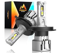 FREERAP H4 LED Headlight Bulb, 30000LM 6000K Cool White 9003/HB2 Headlight Bulbs, High Low Beam LED Kit, Plug and Play Halogen Replacement, IP68 Waterproof, Pack of 2(H4/9003/HB2)