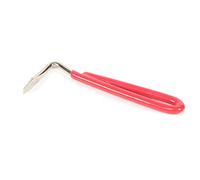 Freerein PACK of 10 - EZI-GROOM Pear Shaped Strong Metal Hoof Pick with Coloured Vinyl Handle for Grooming - (Pink)