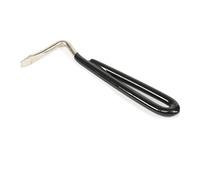 Freerein PACK of 10 - EZI-GROOM Pear Shaped Strong Metal Hoof Pick with Coloured Vinyl Handle for Grooming - (Black)