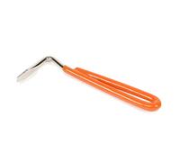 Freerein PACK of 10 - EZI-GROOM Pear Shaped Strong Metal Hoof Pick with Coloured Vinyl Handle for Grooming - (Orange)