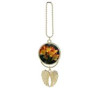 Freesia Beautiful Plant Flower Car Pendant，Cute and Cool Creative New Car Accessories，Nostalgic Retro Auto Rear View Hanging Decoration，for Both Men and Women