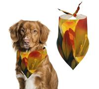 Freesia Beautiful Plant Flower Dog Bandanas, Lightweight and Breathable Triangle Pet Scarf,Soft and Comfortable Pet Bandana for Small Medium Large Breed.