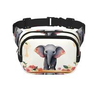 Freesia beautiful plant flower Fanny Pack for Women Men Fashion Waist Pack Adjustable Belt Bag for Workout Running Travelling Casual Waist Bag, Lucky Elephant, One Size