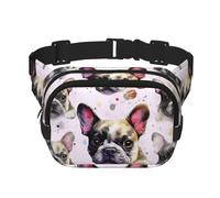 Freesia beautiful plant flower Fanny Pack for Women Men Fashion Waist Pack Adjustable Belt Bag for Workout Running Travelling Casual Waist Bag, French Little Bulldog, One Size