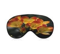 Freesia Beautiful Plant Flower Sleep Mask for Side Sleeper Light Blocking Night Blindfold Eye Shade Cover with Adjustable Strap Soft Breathable Zero Pressure Eye Masks for Travel Nap