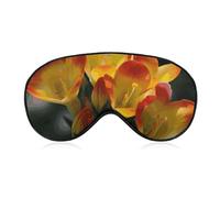 Freesia Beautiful Plant Flower Sleep Mask for Women Men Side Sleeper Eye Cover with Adjustable Strap Soft Breathable Blackout Mask Slip-Free Deep Sleeping Travel Essentials