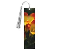 Freesia Beautiful Plant Flower Wood Bookmark for Men Women Reading Wooden Bookmarks Unique Handmade Book Marks with Tassel Pendant Craft Bookmark for Book Lovers Birthday Teachers Gift