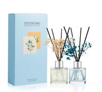 Freesia Gardenia Scent Diffuser, 100ml Reed Diffuser with Dried Flower for Bathroom Small Place, Last up to 60 Days