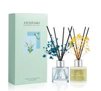 Freesia Jasmine White Tea Diffuser Set, 100ml Scent Diffuser with Dried Flower for Bathroom Small Place, Last up to 60 Days