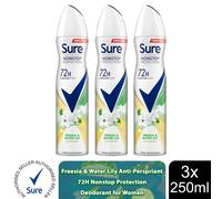(Freesia & Water Lily-3PK) Sure Women 72H Nonstop Protection Deodorant