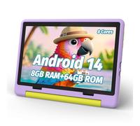 Freeski 10.1 Inch Android 14 Kids Tablet, 8GB+64GB(1TB Expandable), 1280x800 HD Screen, 5000mAh, 5MP+8MP Dual Camera, Parental Controls, Tablet for Kids with Shockproof Case(Purple)