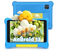 Freeski 7 Inch Android 13 Kids Tablet, 5GB+32GB(128GB Expandable), 1024x600 HD Screen,2500mAh, 0.3MP+2MP Dual Camera, Parental Controls, Tablet for Kids with Shockproof Case(Blue)