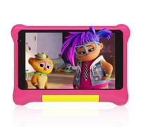 Freeski 7 Inch Kids Tablet, Android 13 tablet for kids with Quad Core Processor, 5GB RAM 32GB ROM 128GB MicroSD, 2500mAh Battery, WiFi, Bluetooth, Type-C, Kids Tablets with Dual Camera (Pink)