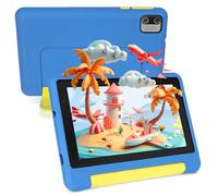 Freeski Kids Tablet 7 inch, Android 13 Tablet for Kids, 8GB RAM+64GB ROM (Expand to 128GB), Parental Control, Kids Software Pre-Installed, Dual Camera, Android Learning Tablet with Proof Case (Blue)