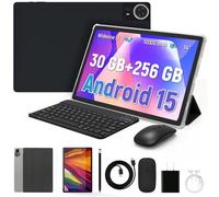Freeski Tablet 14 inch Tablets Android 15,Octa-Core Processor,30GB RAM 256GB ROM 1TB Expand,5G WiFi 6,1920 x 1200 HD/Dual 5MP+8MP Camere/Bluetooth 5.0/Face ID,Android Tablet with Keyboard Mouse Case