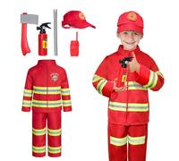 FreeSkill Children Fireman Costume - Kids Fireman & Police Costume, Halloween Dress Up with Firefighter Outfit