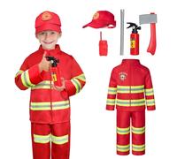 FreesKill Firefighter Costume Accessories - Kids Fireman & Police Costume, Halloween Dress Up with Firefighter Outfit