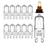 FreeSkill G9 Halogen Bulbs - 10Pack 60W Warm White Wax Burner Bulbs G9 Halogen Capsule Bulb for Cooking Lighting, RV Light, Chandelier, and Ceiling Lights, 220V-240V