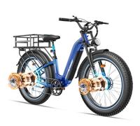 FREESky 2025 Ranger Dual Motor 160 Nm Electric Bike All-Terrain Ebike - 48V 23Ah Removable Battery, 26" Fat Tire Mountain Bike with Hydraulic Disc Brake,95Miles Long Range Commuter Bicycle with Basket