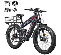 FREESKY 2026 Alaska Pro Dual Battery Electric Bike for Adults, 48V 45AH 200 Miles Long Range Dirt E Bike, 26" Fat Tire Fast Mountain EBike, Full Suspension & Hydraulic Brakes UL 2849 Certified by TÜV