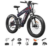 FREESKY 2026 Alaska Pro Dual Battery Electric Bike for Adults, 48V 45AH 200 Miles Long Range Dirt E Bike, 26" Fat Tire Fast Mountain EBike, Full Suspension & Hydraulic Brakes UL 2849 Certified by TÜV