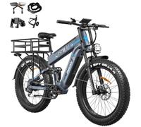 FREESKY 2026 Alaska Pro Dual Battery Electric Bike for Adults, 48V 45AH 200 Miles Long Range Dirt E Bike, 26" Fat Tire Fast Mountain EBike, Full Suspension & Hydraulic Brakes UL 2849 Certified by TÜV