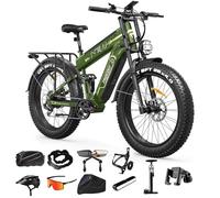 FREESKY 2026 Alaska Pro Dual Battery Electric Bike for Adults, 48V 45AH 200 Miles Long Range Dirt E Bike, 26" Fat Tire Fast Mountain EBike, Full Suspension & Hydraulic Brakes UL 2849 Certified by TÜV