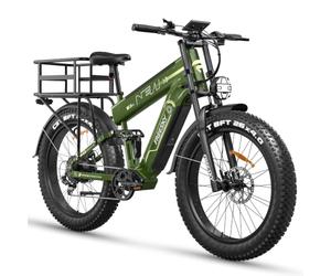 FREESKY 2026 Alaska Pro Dual Battery Electric Bike for Adults, 48V 45AH 200 Miles Long Range Dirt E Bike, 26" Fat Tire Fast Mountain EBike, Full Suspension & Hydraulic Brakes UL 2849 Certified by TÜV