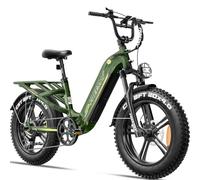 FREESKY 2026 Rocky Pro Step-Thru Commuter Electric Bike for Adults, 105 Mile Long Range with Torque Sensor & 48V 25Ah Battery, 20" Full Suspension Cargo Ebike, 8-Speeds Ebike for Women/Men
