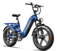 FREESKY 2026 Rocky Pro Step-Thru Commuter Electric Bike for Adults, 105 Mile Long Range with Torque Sensor & 48V 25Ah Battery, 20" Full Suspension Cargo Ebike, 8-Speeds Ebike for Women/Men