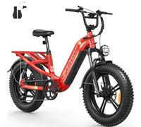 FREESKY 2026 Rocky Pro Step-Thru Commuter Electric Bike for Adults, 105 Mile Long Range with Torque Sensor & 48V 25Ah Battery, 20" Full Suspension Cargo Ebike, 8-Speeds Ebike for Women/Men