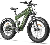 FREESKY Dual Battery Electric Bike for Adults, 48V 41AH 160 Miles Long Range Dirt E Bike, 26" Fat Tire Fast Mountain EBike, Full Suspension & Hydraulic Brakes Electric Bicycle, UL 2271 Certified