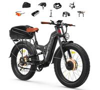 FREESKY Dual Motor 190KM 240NM LG Cells Electric Mountain Bike for Adults | 48V 30Ah Battery,AWD Ebike,Long Range,Full Suspension,26" Fat Tire,UL2849 by TÜV,All Terrain,Off-Road & Commuter & Hunting