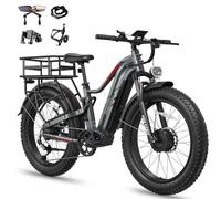 FREESKY Dual Motor Ebike for Adults : Eurostar Turbo 210NM Electric Bike, 48V 25Ah Battery 105-Mile Off-Road E Bike,26" Fat Tire Full-Suspension All-Terrain Mountain E Bicycle - Expedition & Commuter