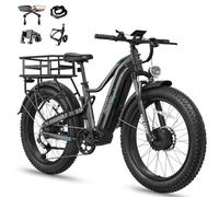 FREESKY Dual Motor Ebike for Adults : Eurostar Turbo 210NM Electric Bike, 48V 25Ah Battery 105-Mile Off-Road E Bike,26" Fat Tire Full-Suspension All-Terrain Mountain E Bicycle - Expedition & Commuter