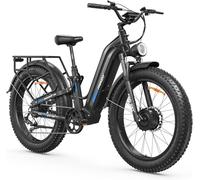 FREESKY Ranger Air 200 Nm Dual Motor Electric Bike for Adults All-Terrain Ebike - 48V 25Ah Removable Battery, 26" Fat Tire Mountain E Bike with Hydraulic Brake,105Miles Long Range Black