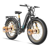 FREESKY Ranger Pro 200 Nm Dual Motor Electric Bike for Adults All-Terrain Ebike - 48V 25Ah Removable Battery, 26" Fat Tire Mountain E Bike with Hydraulic Brake,105Miles Long Range Electric Bicycle
