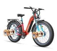 FREESKY Ranger Pro 200 Nm Dual Motor Electric Bike for Adults All-Terrain Ebike - 48V 25Ah Removable Battery, 26" Fat Tire Mountain E Bike with Hydraulic Brake,105Miles Long Range Electric Bicycle