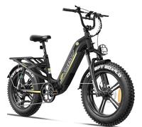 FREESKY Rocky Pro Step-Thru Commuter Electric Bike Adults Ebike - 105 Mile Long Range with 48V 25Ah Samsung Cell Battery, 20x4 Fat Tire All-Terrain Bicycle, Full Suspension for Women & Men