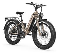 FREESKY Wildcat Ultra Electric Bike for Adults 105mile Long Range Samsung Battery Step-Thru Ebike Fast Dirt E Bike 26'' Fat Tire Electric Bicycle Full Suspension for Commute Mountain City Men Women