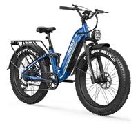 FREESKY Wildcat Ultra Electric Bike for Adults 105mile Long Range Samsung Battery Step-Thru Ebike Fast Dirt E Bike 26'' Fat Tire Electric Bicycle Full Suspension for Commute Mountain City Men Women