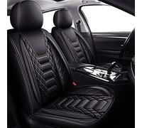 FREESOO Car Seat Covers Front Only 2pcs, Leather Driver Seat Cover Protector Airbag Compatible Universal Fit for Sedan SUV Pick-up Truck Van (Black 8-2PCS)