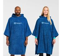 Freespirit Adults Aquarobe with Hood, Lightweight, Insulating & Absorbent Changing Robe Towel, Hooded Poncho for Men and Women, Ideal for the Beach, Water Sports and Swimming (Blue, S-M)