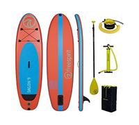 FREESPIRIT Dagon 9 ft Stand-up Inflatable Paddle Board Set with Paddle, Pump, Waist & Ankle Leash & Drawstring Carry Bag, Portable & Compact, Ideal for Lakes, Rivers and Small Wave Sea Riding