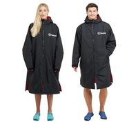 FREESPIRIT Unisex Aquarobe Pro Waterproof Jacket with Hood, Fleece Lining & 2 Zipped Pockets for Adults, Oversized Changing & Dry Robe for Men & Women (UK, Alpha, S, M, Regular, Regular, Black)