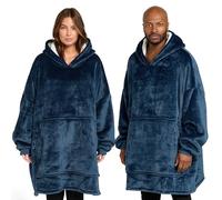 FREESPIRIT Unisex Oversized Blanket Hoodie with Kangaroo Pocket, 100% Polyester, One Size Fits All, Super Soft Material, Machine Washable, for every Day Wear, Swimming & Camping (Blue)